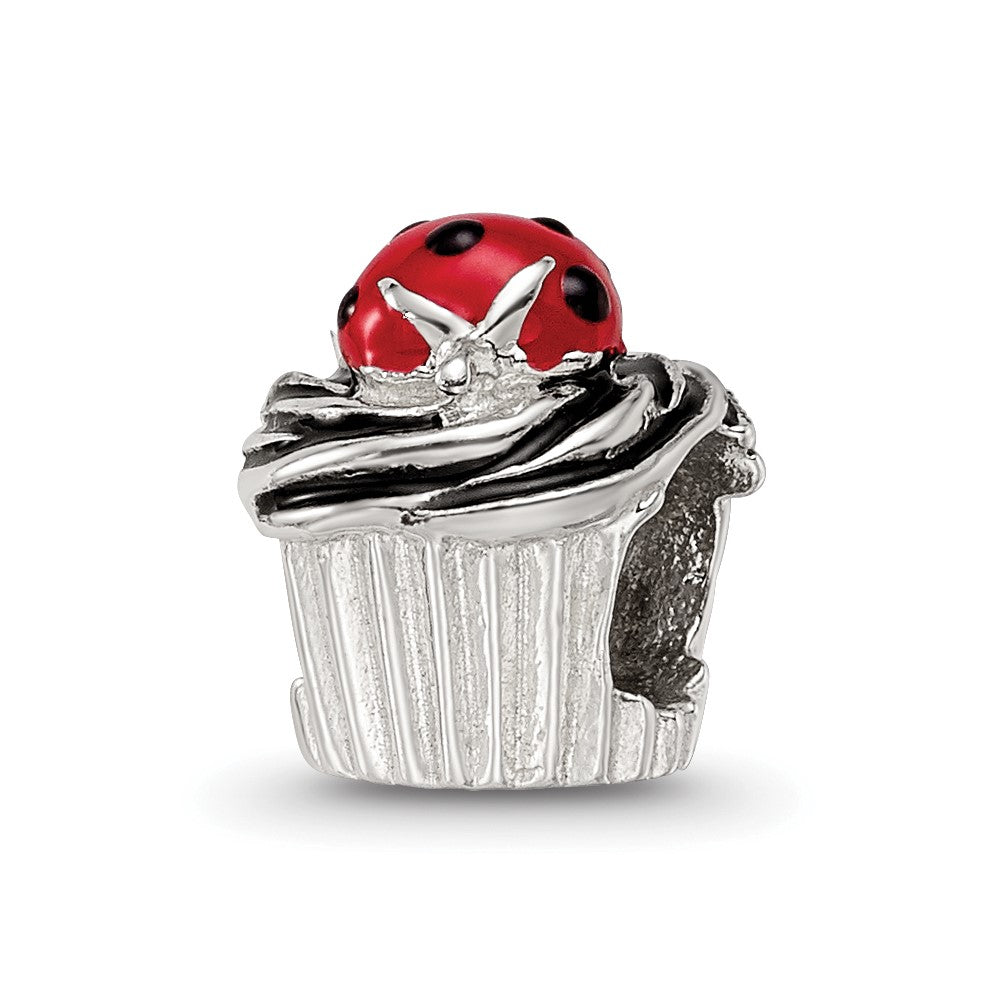 Sterlingsilber Reflections Emailliert Strawberry Cupcake Perle