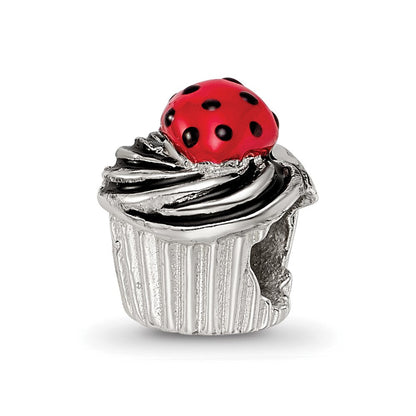 Sterlingsilber Reflections Emailliert Strawberry Cupcake Perle