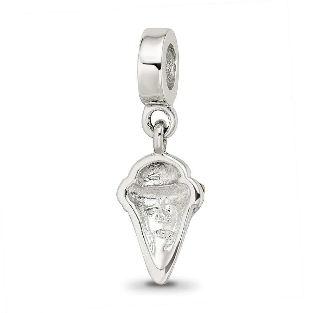 Sterlingsilber Reflections Zirkonia Eis Cream Cone Hängend Perle