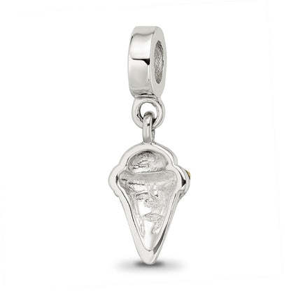 Sterlingsilber Reflections Zirkonia Eis Cream Cone Hängend Perle