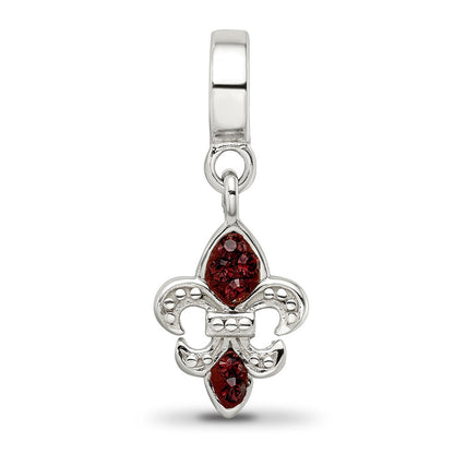 Sterlingsilber Reflections Preciosa Kristall Fleur De Lis Hängend Perle