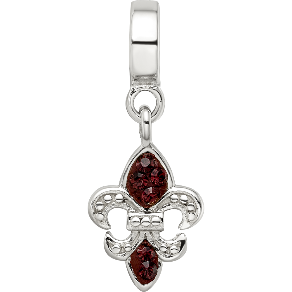 Sterlingsilber Reflections Preciosa Kristall Fleur De Lis Hängend Perle