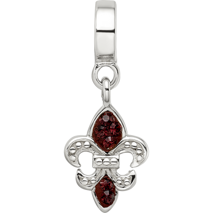 Sterlingsilber Reflections Preciosa Kristall Fleur De Lis Hängend Perle