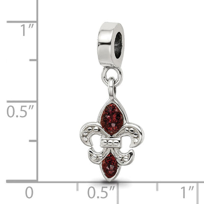 Sterlingsilber Reflections Preciosa Kristall Fleur De Lis Hängend Perle
