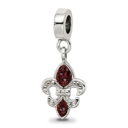 Sterlingsilber Reflections Preciosa Kristall Fleur De Lis Hängend Perle