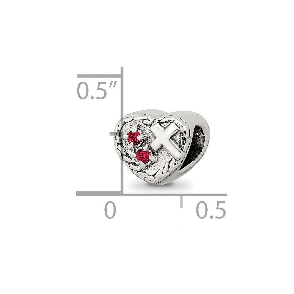 Sterlingsilber Reflections Zirkonia und Kreuz Herz Perle