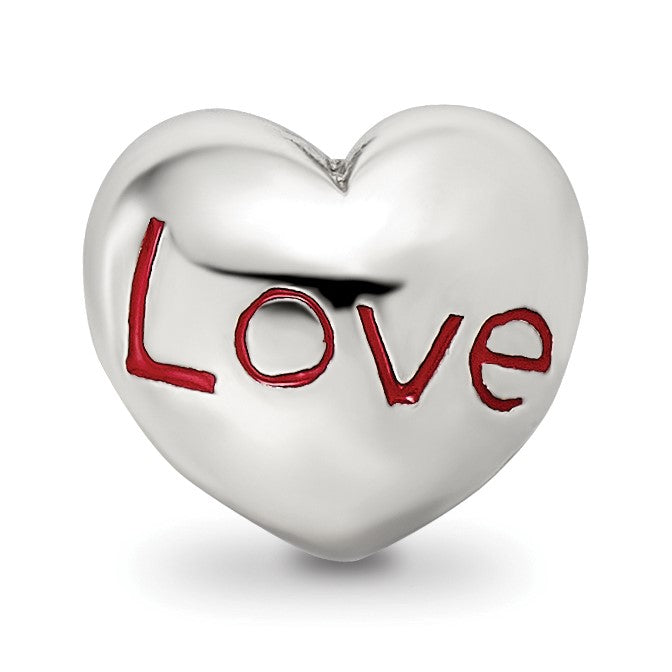 Sterlingsilber Reflections Emailliert Liebe Herz Perle