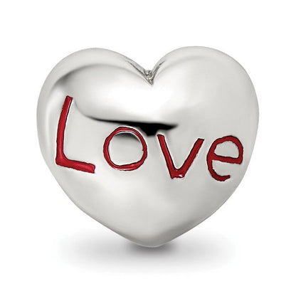 Sterlingsilber Reflections Emailliert Liebe Herz Perle