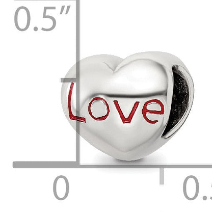 Sterlingsilber Reflections Emailliert Liebe Herz Perle