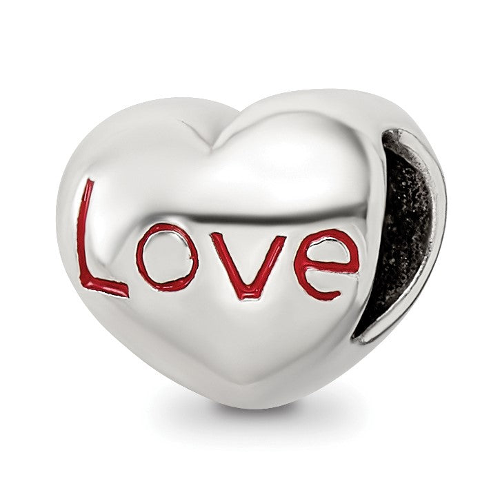 Sterlingsilber Reflections Emailliert Liebe Herz Perle