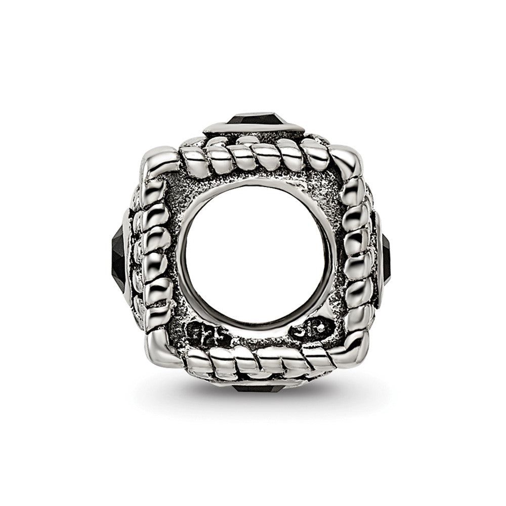 Sterlingsilber Reflections Quadratisch 4 Zirkonia Perle
