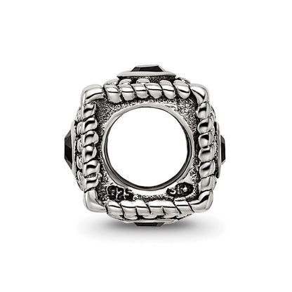 Sterlingsilber Reflections Quadratisch 4 Zirkonia Perle
