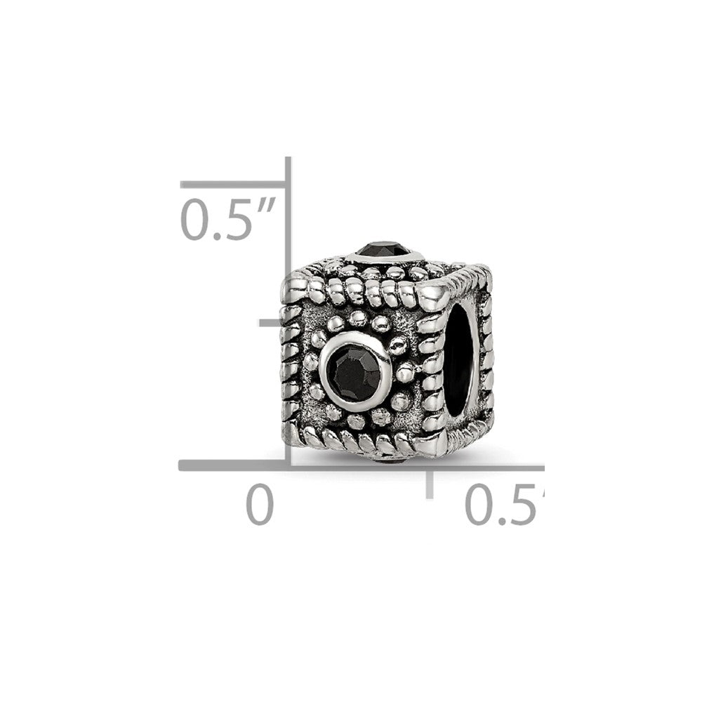 Sterlingsilber Reflections Quadratisch 4 Zirkonia Perle