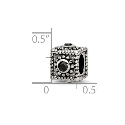 Sterlingsilber Reflections Quadratisch 4 Zirkonia Perle