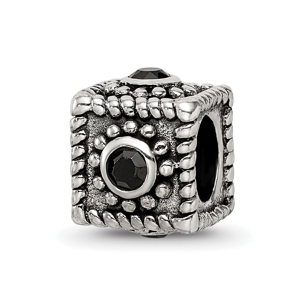 Sterlingsilber Reflections Quadratisch 4 Zirkonia Perle