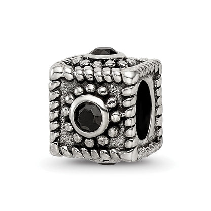 Sterlingsilber Reflections Quadratisch 4 Zirkonia Perle