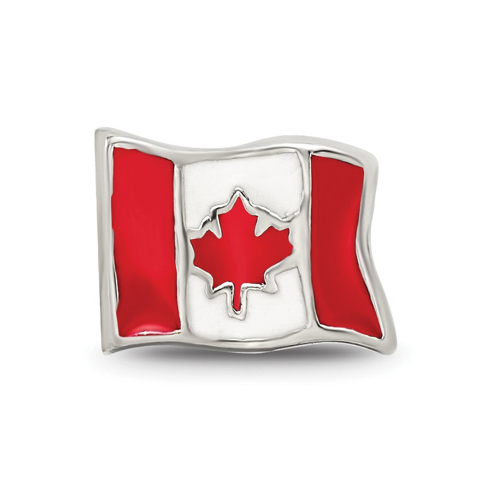 Sterlingsilber Reflections Emailliert Canada Flag Perle