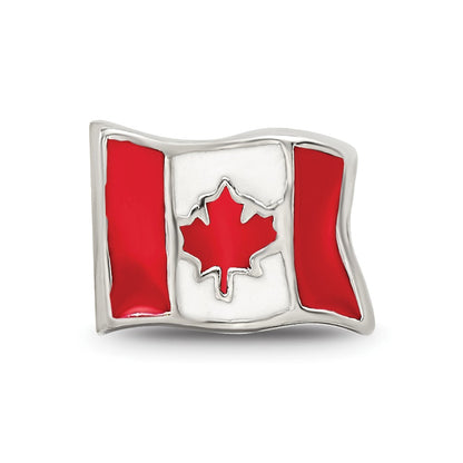 Sterlingsilber Reflections Emailliert Canada Flag Perle
