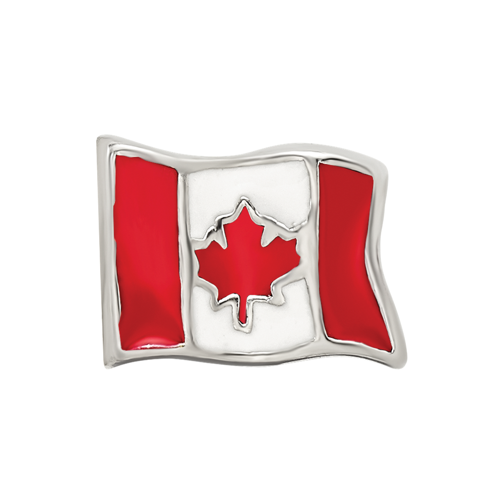 Sterlingsilber Reflections Emailliert Canada Flag Perle