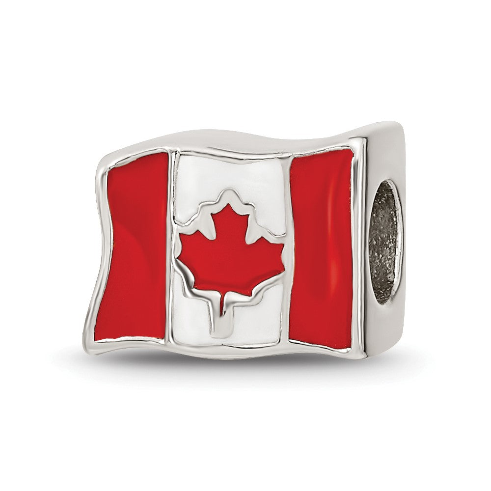 Sterlingsilber Reflections Emailliert Canada Flag Perle