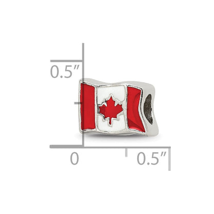 Sterlingsilber Reflections Emailliert Canada Flag Perle