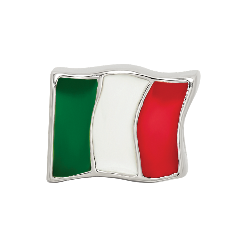 Sterlingsilber Reflections Emailliert Italy Flag Perle