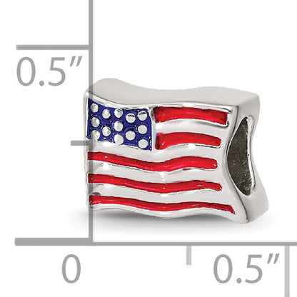 Sterlingsilber Reflections Emailliert Usa Flag Perle