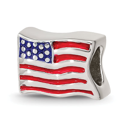 Sterlingsilber Reflections Emailliert Usa Flag Perle