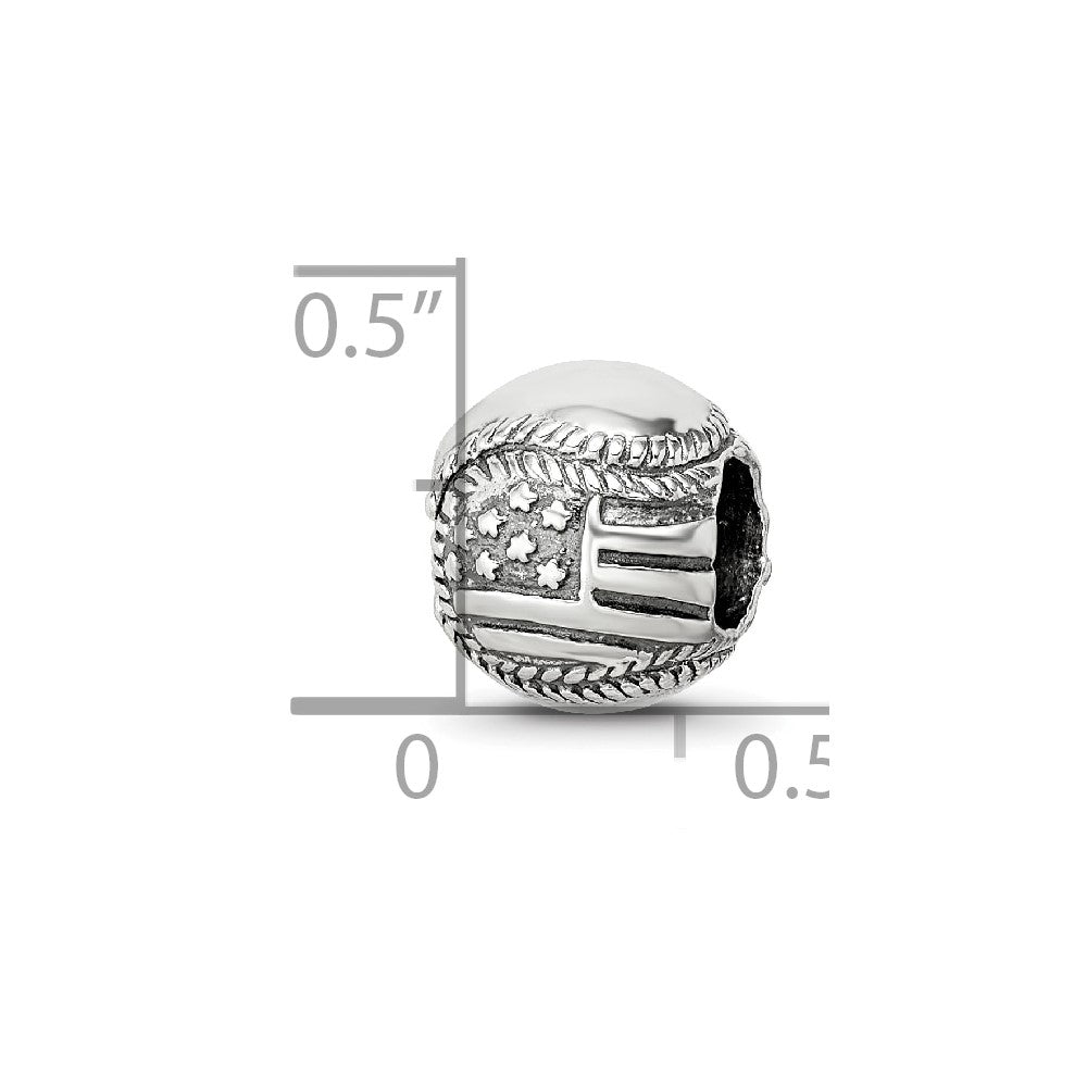 Sterlingsilber Reflections Usa Flag Baseball Perle