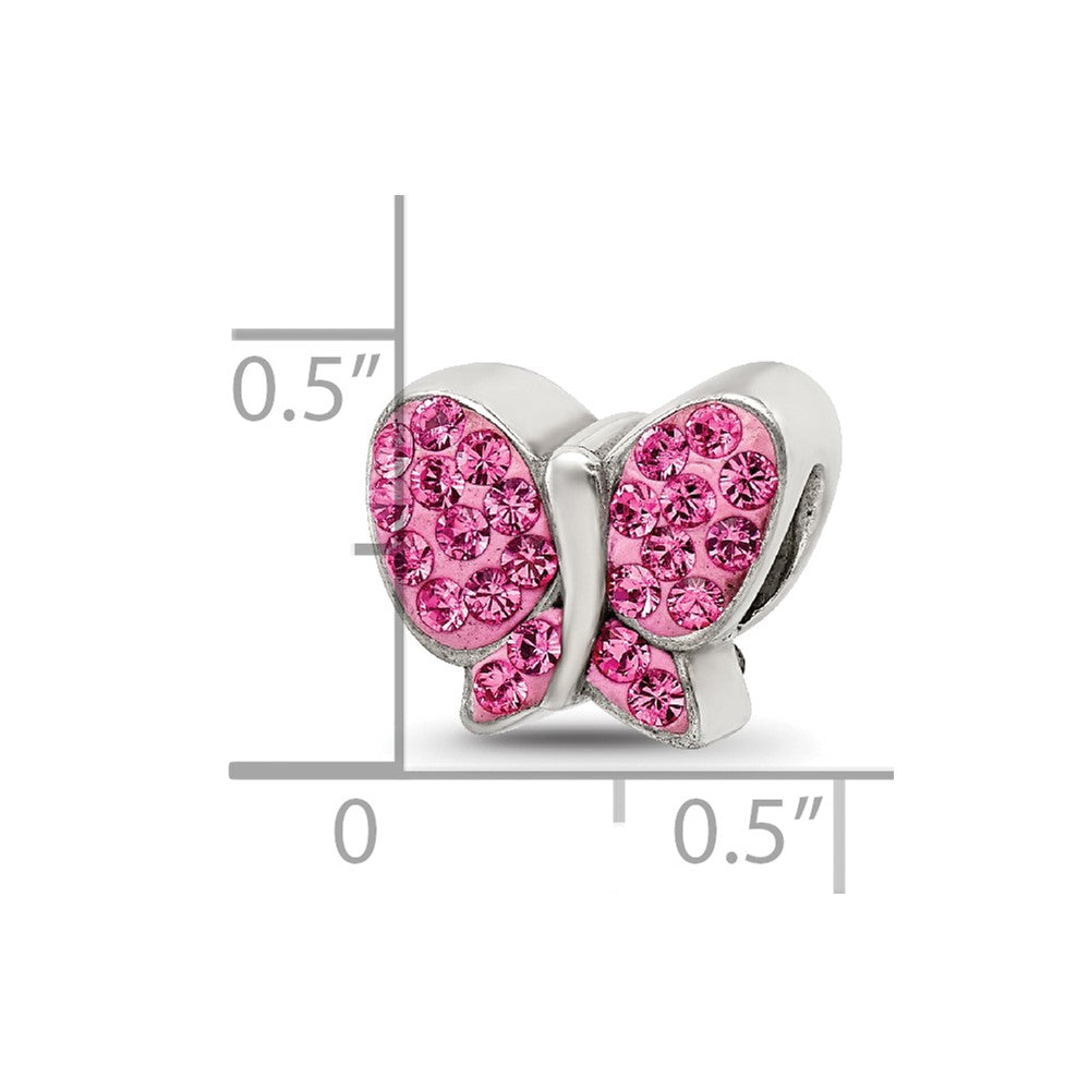 Sterlingsilber Reflections Rosa Preciosa Kristall Schmetterling Perle