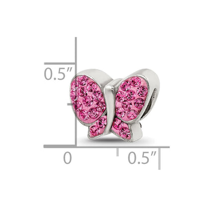 Sterlingsilber Reflections Rosa Preciosa Kristall Schmetterling Perle