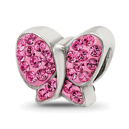Sterlingsilber Reflections Rosa Preciosa Kristall Schmetterling Perle