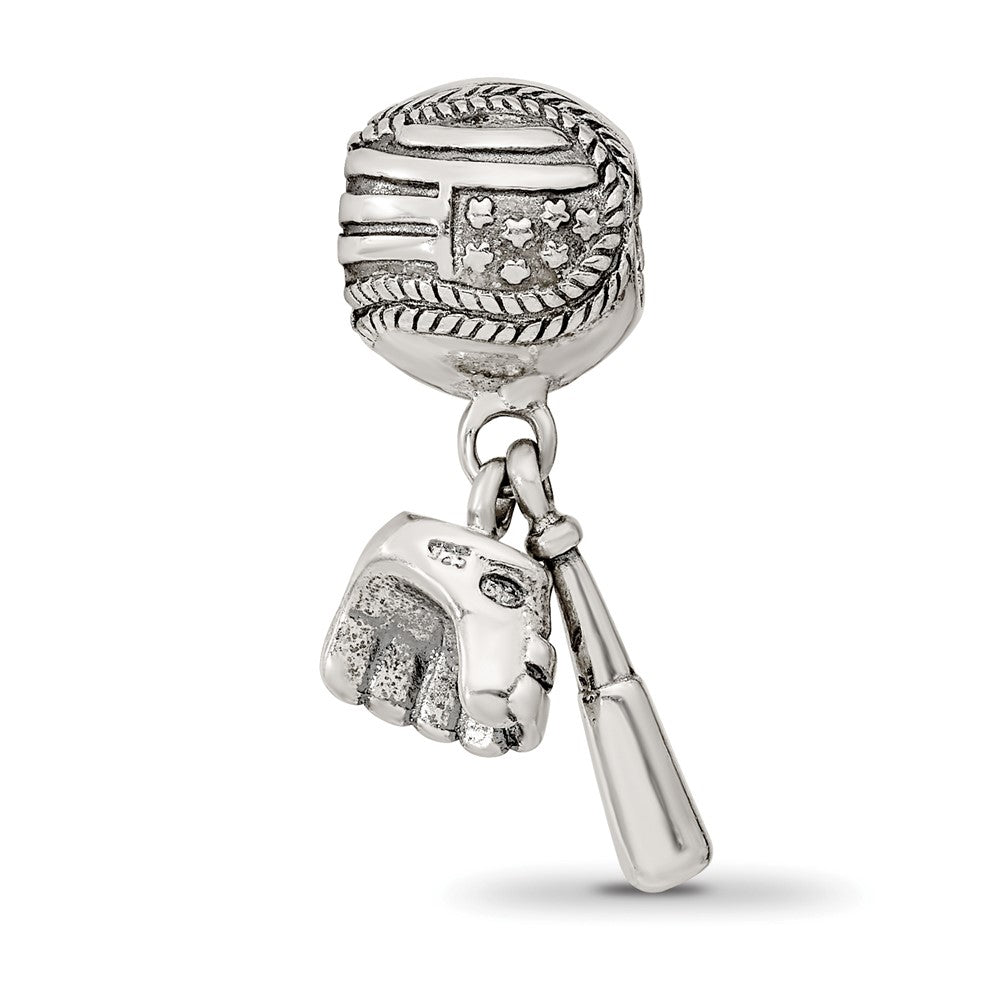 Sterlingsilber Reflections Baseball Glove & Bat Hängend Perle