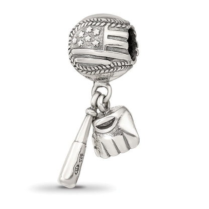 Sterlingsilber Reflections Baseball Glove & Bat Hängend Perle
