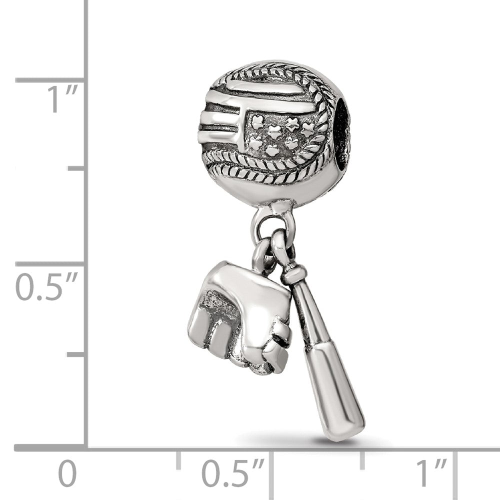 Sterlingsilber Reflections Baseball Glove & Bat Hängend Perle