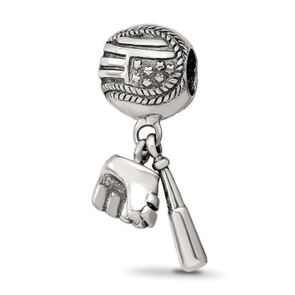 Sterlingsilber Reflections Baseball Glove & Bat Hängend Perle