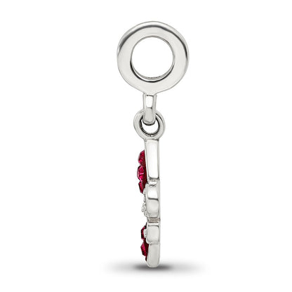 Sterlingsilber Reflections Rot Preciosa Kristall Fleur De Lis Hängend Perle