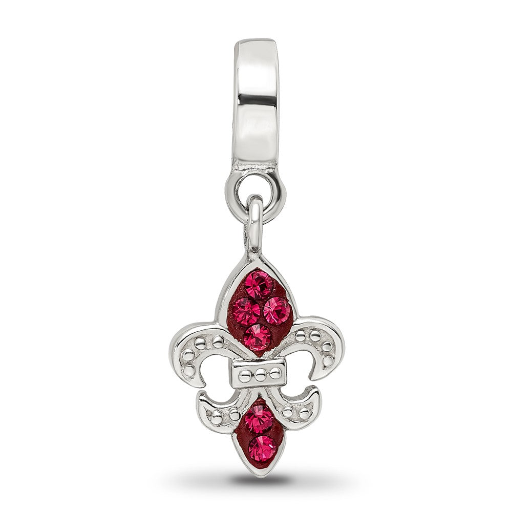 Sterlingsilber Reflections Rot Preciosa Kristall Fleur De Lis Hängend Perle