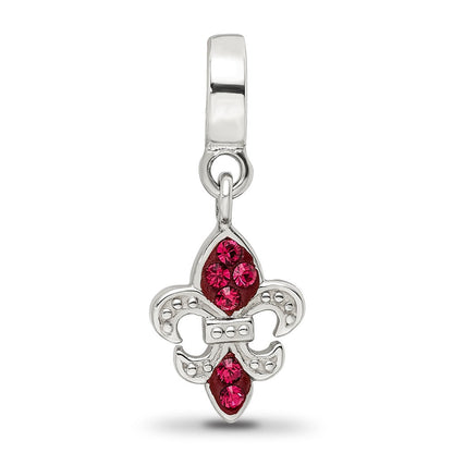 Sterlingsilber Reflections Rot Preciosa Kristall Fleur De Lis Hängend Perle