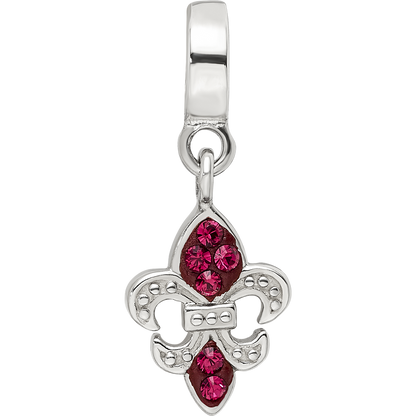 Sterlingsilber Reflections Rot Preciosa Kristall Fleur De Lis Hängend Perle