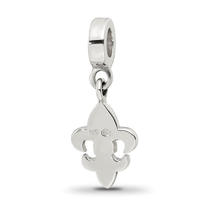 Sterlingsilber Reflections Rot Preciosa Kristall Fleur De Lis Hängend Perle