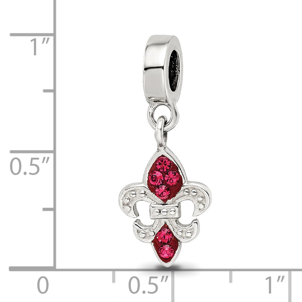 Sterlingsilber Reflections Rot Preciosa Kristall Fleur De Lis Hängend Perle