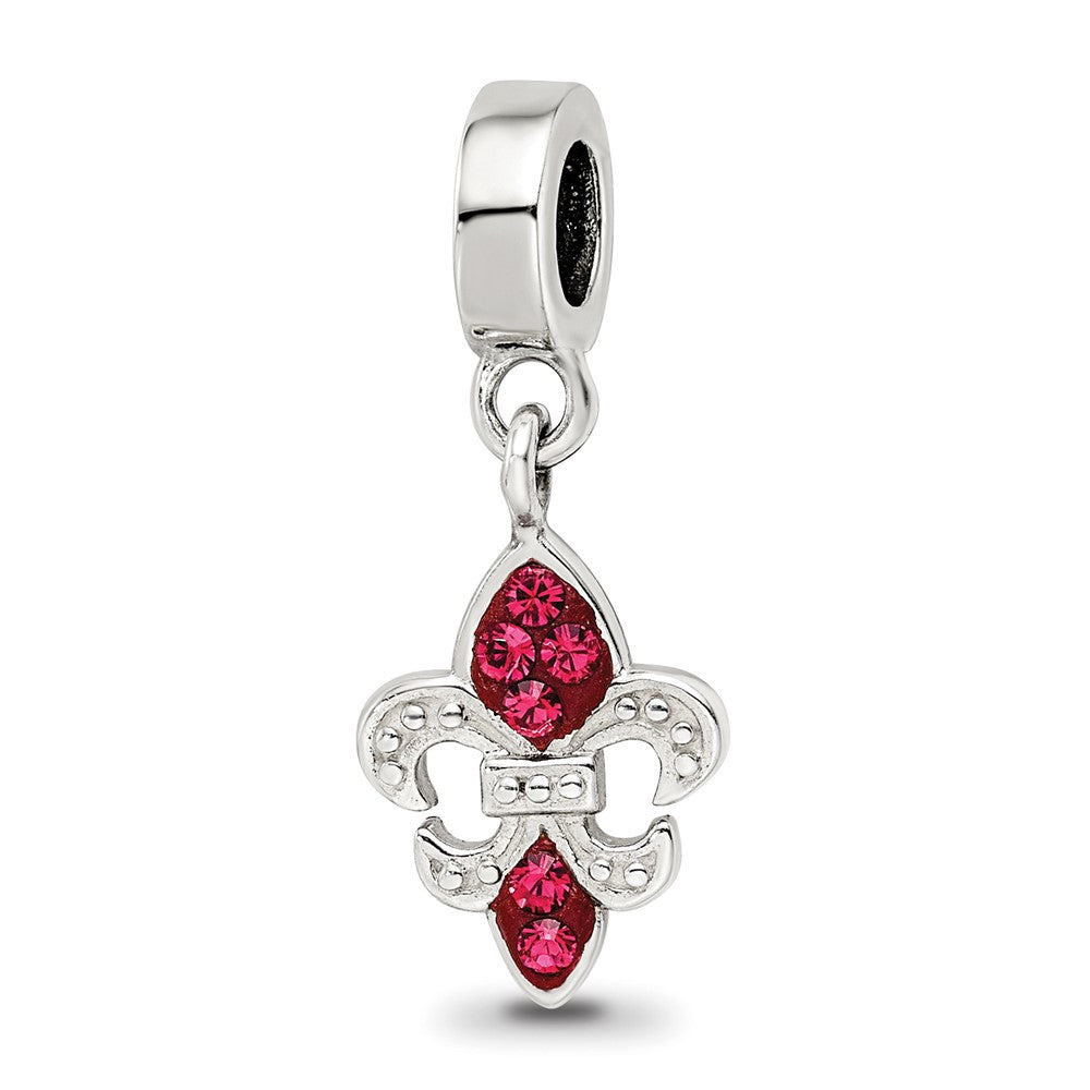 Sterlingsilber Reflections Rot Preciosa Kristall Fleur De Lis Hängend Perle