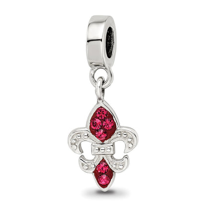 Sterlingsilber Reflections Rot Preciosa Kristall Fleur De Lis Hängend Perle