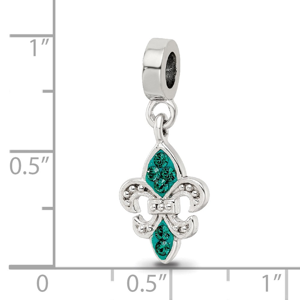 Sterlingsilber Reflections Grün Preciosa Kristall Fleur De Lis Hängend Perle