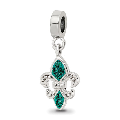 Sterlingsilber Reflections Grün Preciosa Kristall Fleur De Lis Hängend Perle