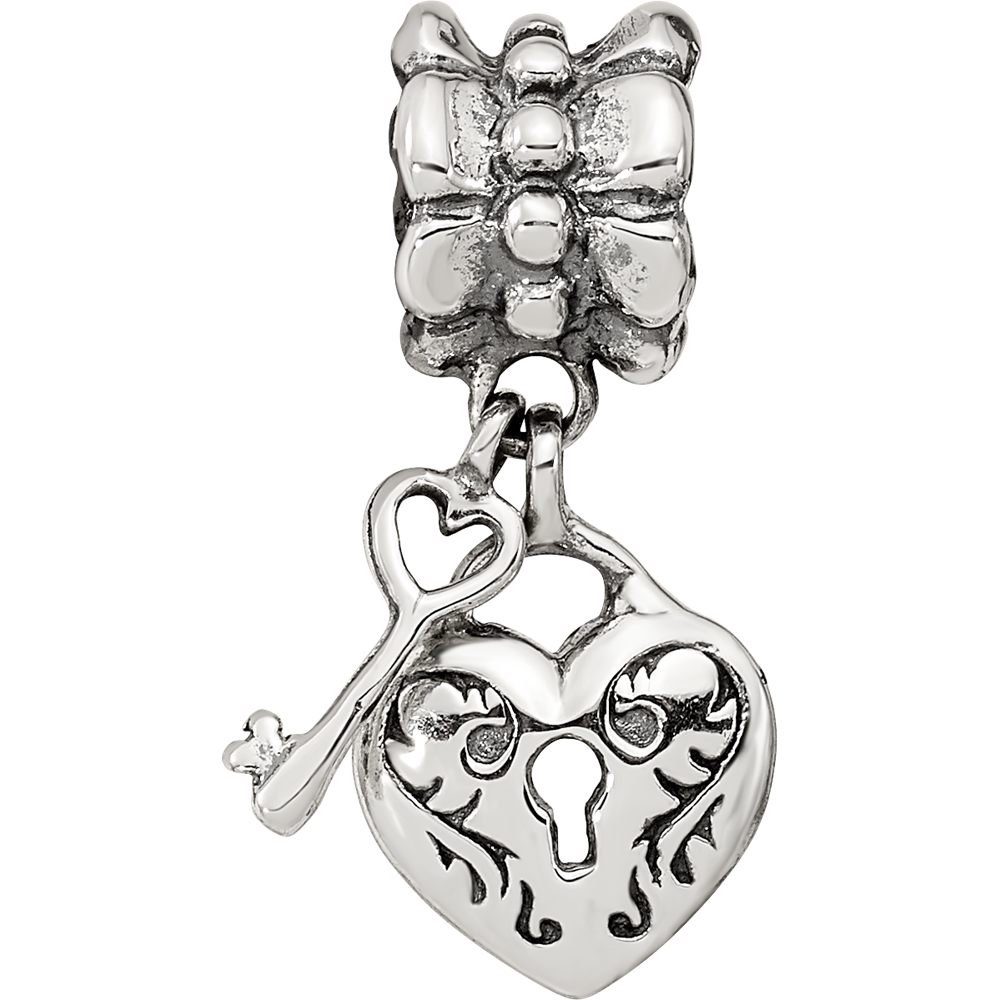 Sterlingsilber Reflections Herz & Key Hängend Perle