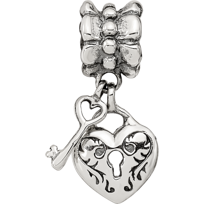 Sterlingsilber Reflections Herz & Key Hängend Perle