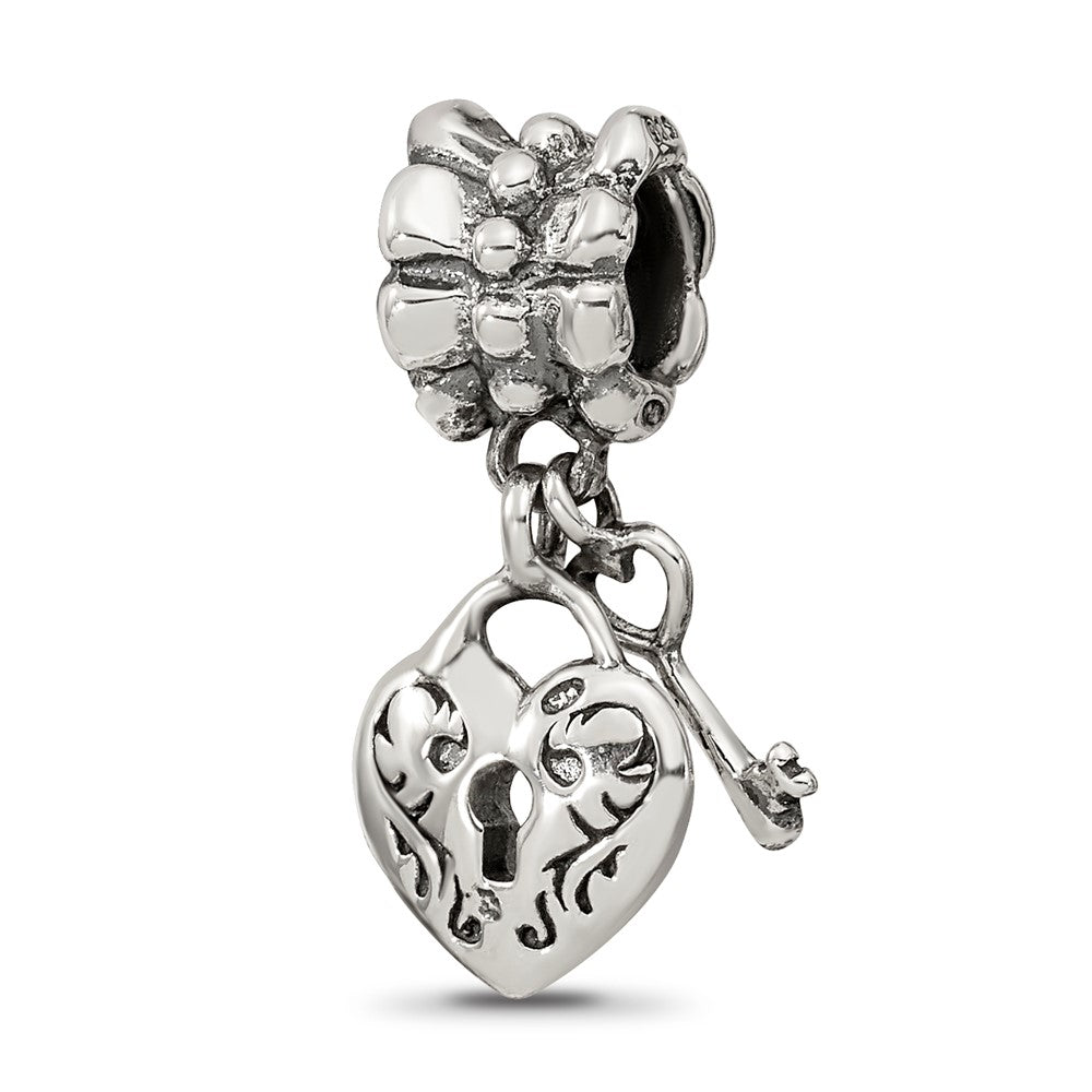 Sterlingsilber Reflections Herz & Key Hängend Perle