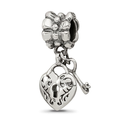 Sterlingsilber Reflections Herz & Key Hängend Perle